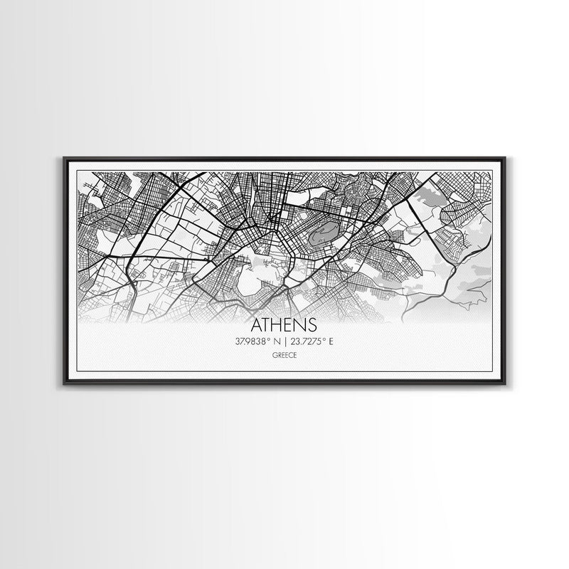 Athens Street Map, Greece Map, Map Print, Modern Art, Wall Art, Canvas Print, Preppy Room DÃ©cor, Coffee Bar DÃ©cor, Graduation Gifts, Office