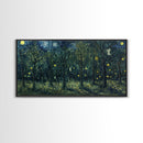Spooky Haunted Forest, Framed Canvas Print, Halloween Decor, Halloween Wall Art