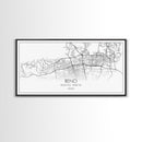 Reno City Map, Nevada Art, Map Print, Minimalist Wall Art, Wall Art, Canvas Art, Dorm Room Art, Panoramic Art, Gift For The Home, Room Décor