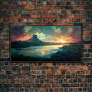 Vaporwave Sunset Canvas Print, beautiful landscape art, living room wall art