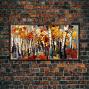 Large Birch Trees Canvas Print Boho Wall Decor Autumn Birch Forest Landscape Art Silver Birch Trees Wall Decor Abstract Wall Art Fall