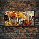 Large Birch Trees Canvas Print Boho Wall Decor Autumn Birch Forest Landscape Art Silver Birch Trees Wall Decor Abstract Wall Art Fall