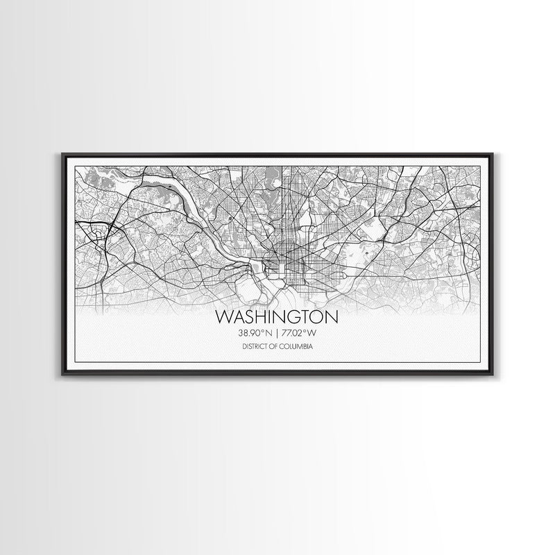 Washington City Map, District Of Columbia Art, Map Print, Modern Wall Art, Wall Art, Canvas Art, Home DÃ©cor Prints, Indie Room DÃ©cor