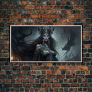 Hel, Goddess of Death, Framed Canvas Print, Norse Mythology Fantasy Art, Framed Canvas Print