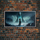 Doorway to Niflheim, Land of Mist and the Dead, Norse Mythology Fantasy Art, Framed Canvas Print, Fantasy Decor