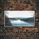 Blue Lake Art | Framed Canvas Print | Blue Lake Painting | Lake House Decor | Guest Room Landscape Painting | Detroit Lake Painting