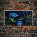 Enchanted Forest Painting, Fantasy Art, Fairy House, Fantasy, Woodland Decor, Woods, Forest, Fairy Forest with Blue Butterflies