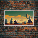 Pueblo style wall art, Arizona and Desert Cactus, canvas print