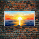 Sunset Painting Wall Decor, Ocean Art, Seascape Wall Decor, Nature Print, Panoramic Wall Decor, Canvas Print, Wall Art, Framed Canvas Art