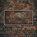 Clock Wall Decor, Steampunk Wall Art, Brown Grunge Wall Art, Panoramic Wall Decor, Canvas Print, Wall Art, Framed Canvas Art