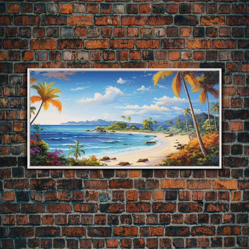 Beach Wall Art, Ocean Wall Art, Nautical Print, Tropical Art, Panoramic Art, Wall Art, Canvas Art, Landscape Art, Beach House Wall Art