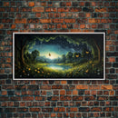 Enchanted Forest, Wildflower Meadow, Butterfly Art, Panoramic Art, Wall Art, Canvas Art, Landscape Art, Landscape Print, Nursery Wall Art