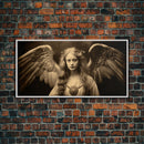 Tintype Photo Of An Angel, Angel Art, Angel Painting, Framed Canvas Print, Guardian Angel, Angel Art Print, Angel Wings, Religious Art