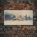Snowed In - Framed Canvas Print - Winter Decor - Winter Art - Holiday Decor - Farmhouse Decor - Farmhouse Rustic Art - Winter Centerpiece