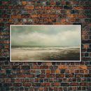 Landscape Oil Painting Canvas Print Wall Art, Nature Framed Large Gallery Art, Minimalist Art, Ready To Hang, Moody and Drab Art