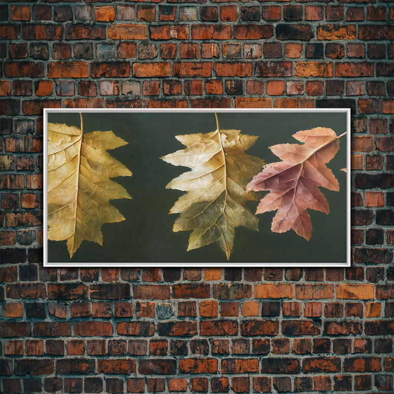 Autumn Leaf Arrangement Wall Decor, ready to hang canvas print wall art, Fall Decor