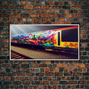 Train car graffiti wall decor, train box car, ready to hang canvas print wall art, graffiti art