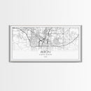 Akron Street Map, Ohio Map, Map Print, Modern Art, Wall Art, Canvas Print, Wall Hanging, Office Wall Décor, Couples Gift, City Map Canvas