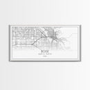Boise Street Map, Idaho Map, Map Print, Modern Art, Wall Art, Canvas Art, Friendship Gift, Minimalist Décor, Bar Cart Décor, Rustic Home Art