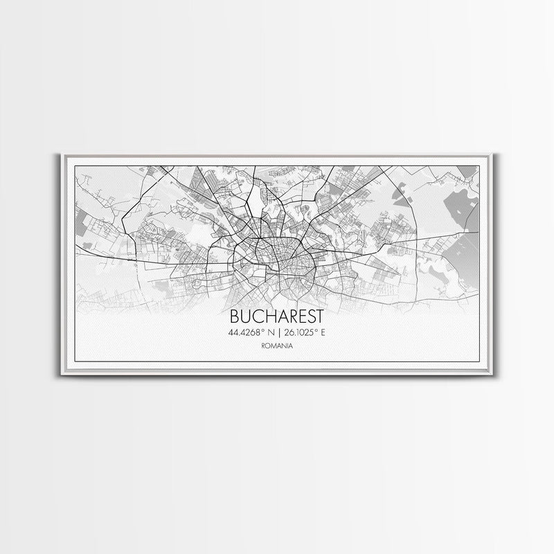 Bucharest Street Map, Romania Map, Map Print, Modern Art, Wall Art, Canvas Art, Trendy Room DÃ©cor, Thank You Gift, Wall DÃ©cor Bedroom