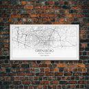 Greensboro City Map, North Carolina Map, Map Art, Minimalist Art, Wall Art, Canvas Art, Cabin Wall Art, Living Room Wall Art, New Home Gift
