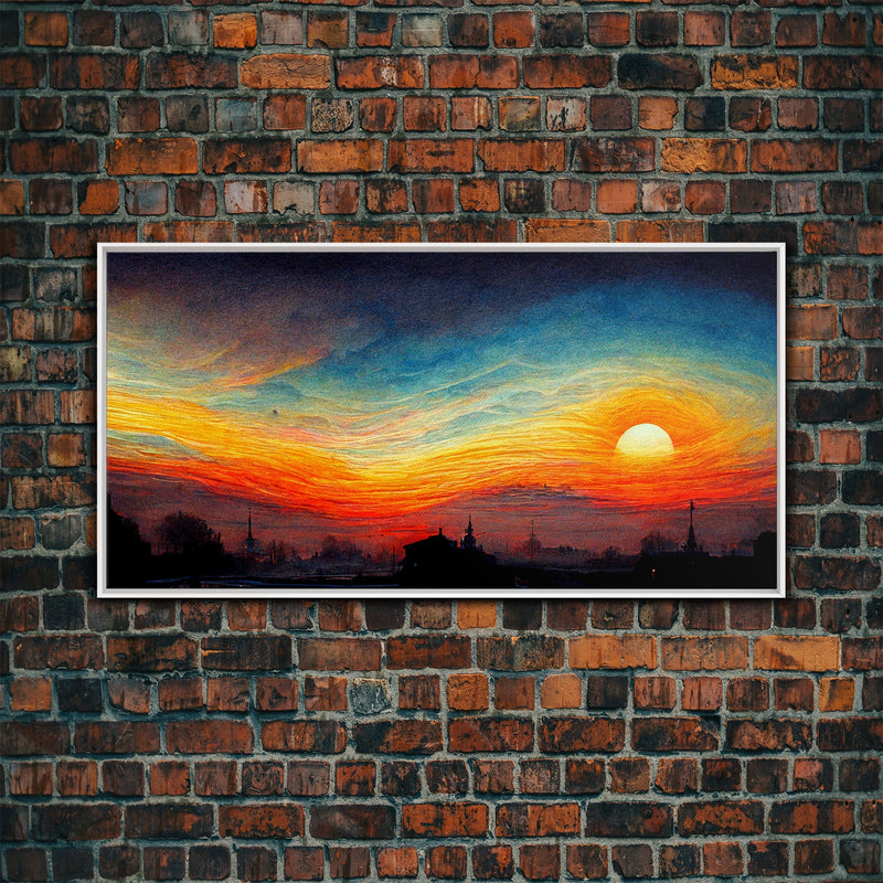 Beautiful sunset canvas print, canvas art, ink painting style