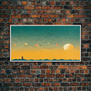 Art deco light house at sunset canvas print, sunset, vintage 20s style wall art, 30s style wall art, orange and turquoise sunset art