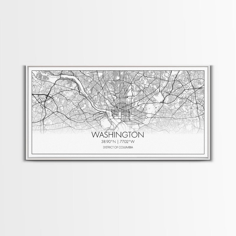 Washington City Map, District Of Columbia Art, Map Print, Modern Wall Art, Wall Art, Canvas Art, Home DÃ©cor Prints, Indie Room DÃ©cor