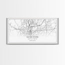 Worcester City Map, Massachusetts Art, Map Print, Modern Wall Art, Wall Art, Canvas Art, Dining Room Décor, Boho Wall Art, Prints Wall Art