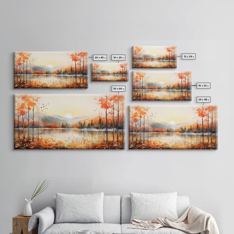 Beautiful Sunset Landscape Painting On Canvas, Original Canvas Print Nature Art, Fancy Landscape Wall Art, Bedroom Wall Decor Gifts Boho Art