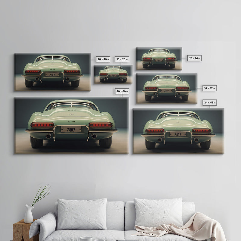 Automotive Art, Classic Car Wall Art, Car Print, Panoramic Art, Wall Art, Canvas Art, Landscape Art, Landscape Print, Car Lover Gift, Office