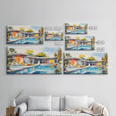 Architecture Art, Midcentury Modern, House Portrait, Watercolor House, Panoramic Art, Wall Art, Canvas Art, Landscape Art, Realtor Gift
