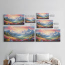 Mountain Painting Canvas Print, Colorful Art, Mountain Art, Landscape Painting, Mountain Wall Art, Nature Painting, Mountain Art Print