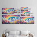 Rainbow Wall Decor, Spring Meadow Print, Wildflower Meadow, Panoramic Art, Wall Art, Canvas Art, Landscape Art, Nursery Wall Art, Kids Art