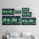 Fireflies At Night In A Fantasy Forest,  Framed Ready To Hang Canvas Print, beautiful wall art, guest room decor