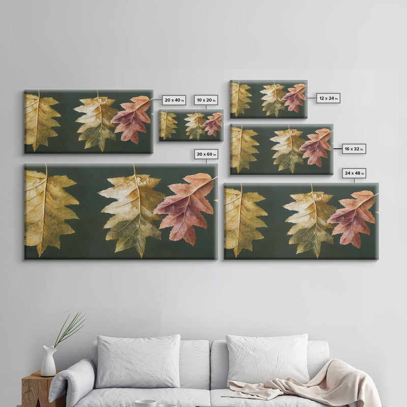 Autumn Leaf Arrangement Wall Decor, ready to hang canvas print wall art, Fall Decor