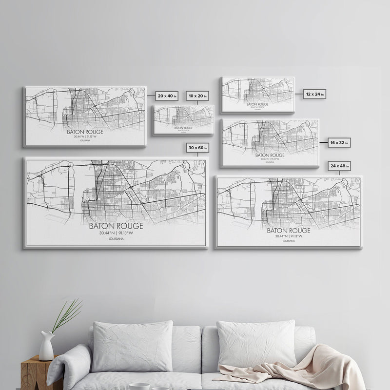 Baton Rouge Street Map, Louisiana Map, Map Print, Modern Art, Wall Art, Canvas Print, Realtor Gift, Wall Art Above Bed, Home Wall DÃ©cor