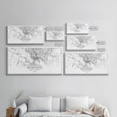 Brownsville Street Map, Texas Map, Map Print, Modern Art, Wall Art, Canvas Art, Realtor Closing Gift, Wall Décor Over The Bed, Couples Gift