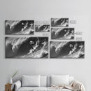 Pirate Surf - Framed Canvas Print - Black & White Photography Style Wall Art - Skull and Cross Bones Wall Art - Manly Decor - Mancave