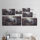 Haunted Cemetery Halloween Prop Framed Canvas Print | Spooky Season | Spooky Wall Art | Halloween Decor | Creepy Art Prints