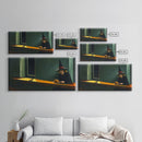 Sad Old Witch Having Some Pancakes, Funny Halloween Art, Framed Canvas Print, Liminal Art
