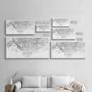 San Diego City Map, California Art, Map Print, Modern Wall Art, Wall Art, Canvas Art, Home Décor Prints, Friendship Gift, Horizontal Art