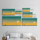 Art deco light house at sunset canvas print, sunset, vintage 20s style wall art, 30s style wall art, orange and turquoise sunset art