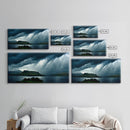 Foggy night rainstorm over the lake canvas print, nature and landscape wall art, ready to hang, cool wall art