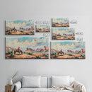 Cowboy Gazing Over Expansive Desert, Boho Western Landscape Art, Framed Canvas Print, Living Room Wall Decor, Rustic Country Style
