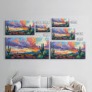 Radiant Desert Pathway with Sunset Glow, Framed Canvas Print for Living Room Art, Perfect for Boho and Southwestern Decor