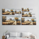 Prickly Pear Cactus Blooming in Desert Sunset, Eye-catching Framed Canvas Print for Living Room, Boho Wall Art, Floral Decor