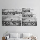 Desolate Desert with Joshua Trees, Framed Canvas Print for Living Room Decor, Ideal for Bedroom Wall Art, Rustic Western Scene