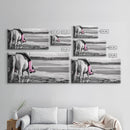 Beach Horseback Rider with Pink Boots, Delightful Framed Canvas Print, Ideal for Living Room or Bedroom Wall Art
