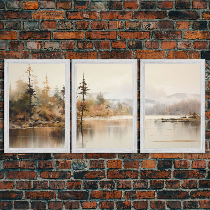 Beautiful 3 Piece Wall Art Canvas Print Set, Landscape Painting, Living Room Decor, Office Art, Wall Decor, Landscape Moody Landscape